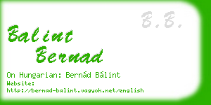 balint bernad business card
