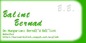 balint bernad business card